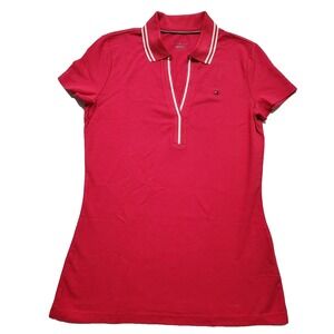 Tommy Hilfiger Women Polo Shirt Striped Collar V-neck Short Sleeve Size XS